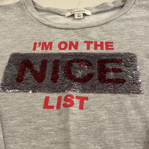 XMAS SEQUINS NAUGHTY NICE SWEATSHIRT - Picture 5 of 7